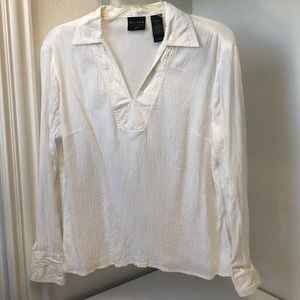 Axcess by Liz Claiborne white blouse petite